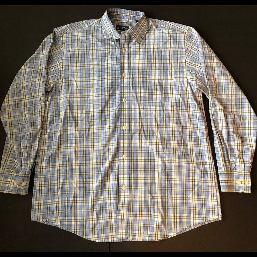 Men’s Orvis Button Down Dress Shirt Plaid